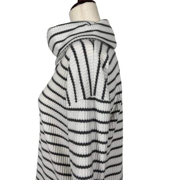 LOFT STRIPED MOCK NECK WAFFLE KNIT PULLOVER SWEATER PRE-OWNED SIZE XS - Picture 5 of 13